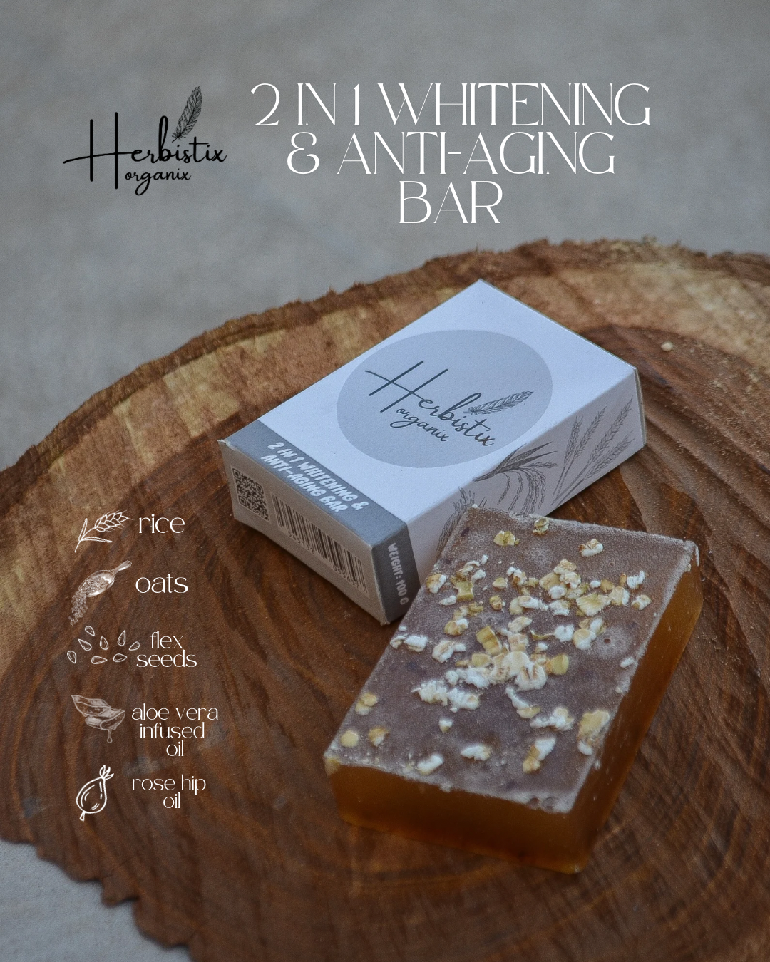 Herbistix Organix Herbal 2 in 1 Whitening & ANTI-AGING BAR
