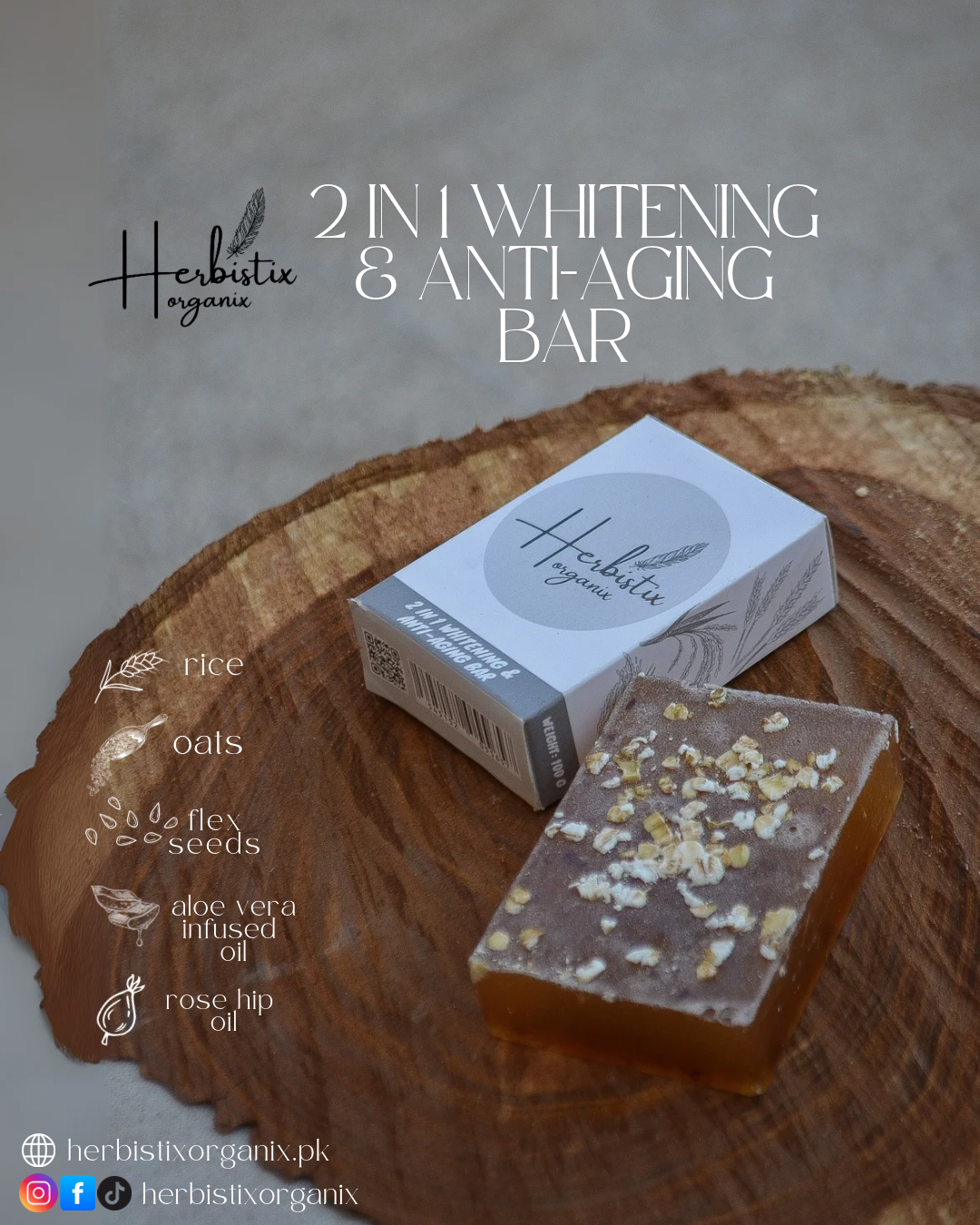 Herbistix Organix Herbal 2 in 1 Whitening & ANTI-AGING BAR