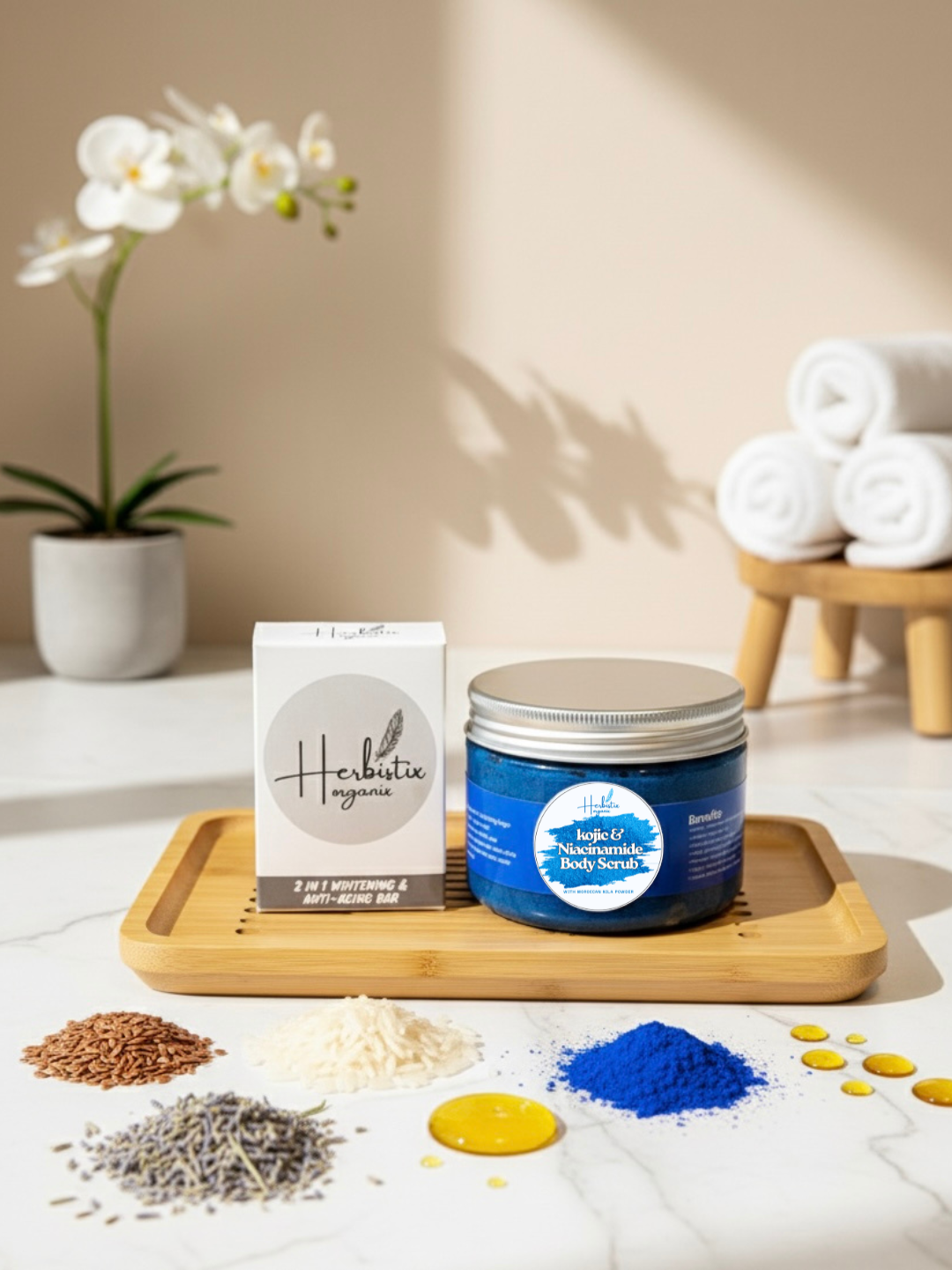 Kojic & Niacinamide Body Scrub With Any Soap ( Combo Deal )