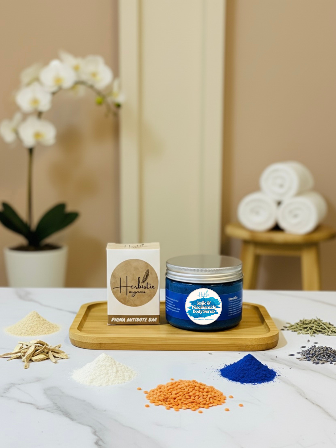 Kojic & Niacinamide Body Scrub + Pigma Antidote Bar ( Pigmentation Deal )